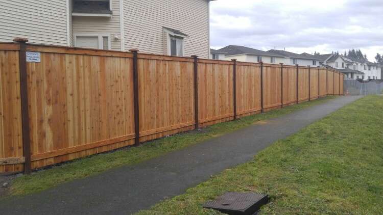 Cedar fence installation Tacoma