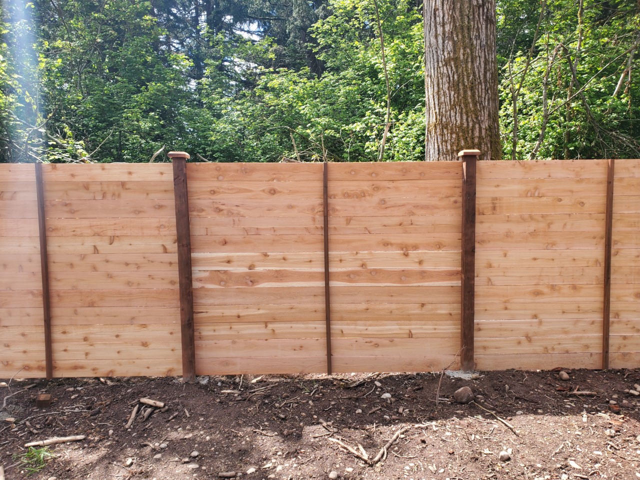 Cedar fencing horizontal style