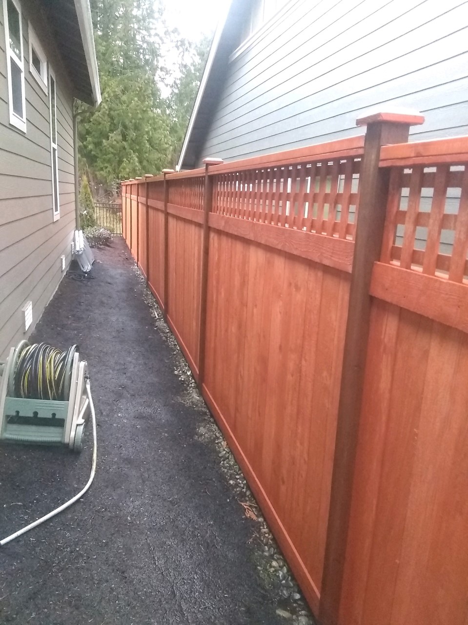 Cedar lattice top fencing