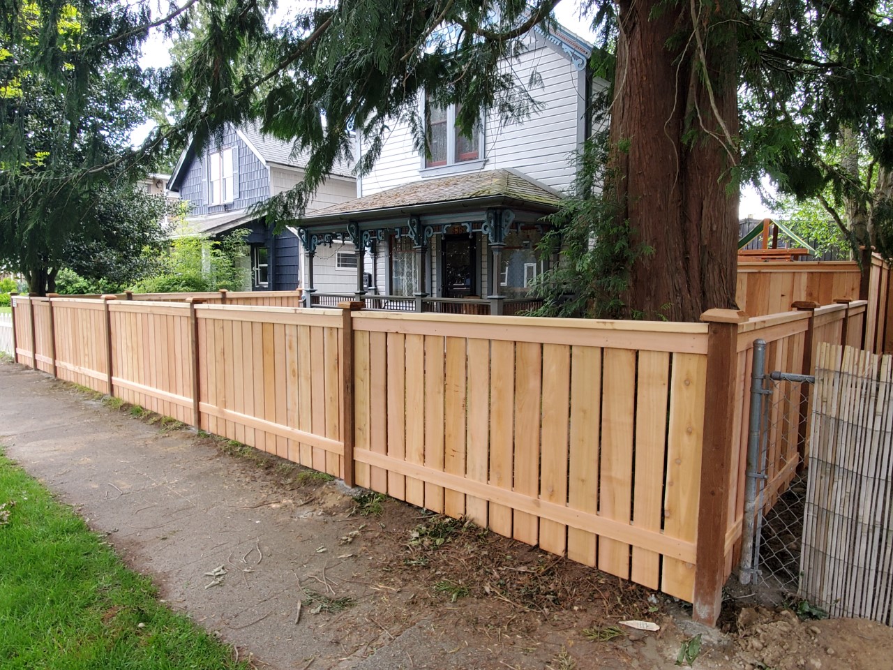 Cedar fencing traditional style