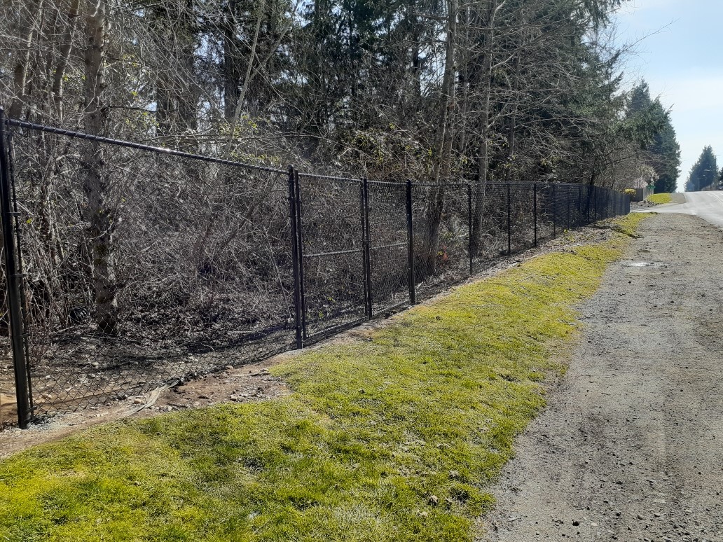 Chain link fence installation