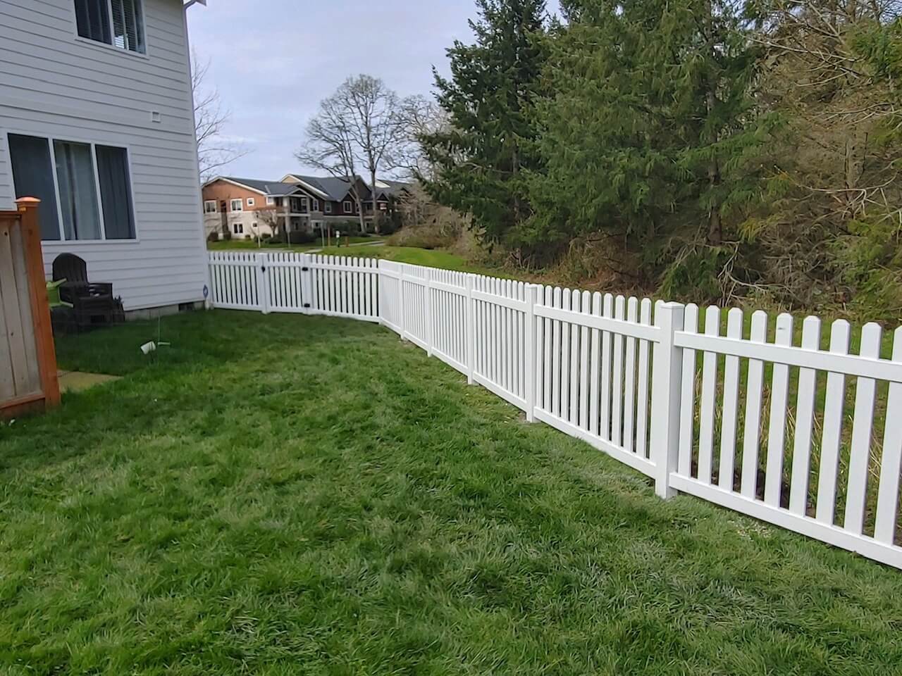 Vinyl fence installation by Goodrow's